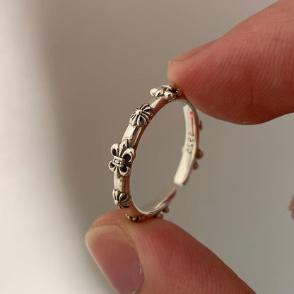 Anello aperto geometrico argento