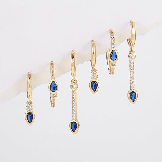 Orecchini cuore zircone blu