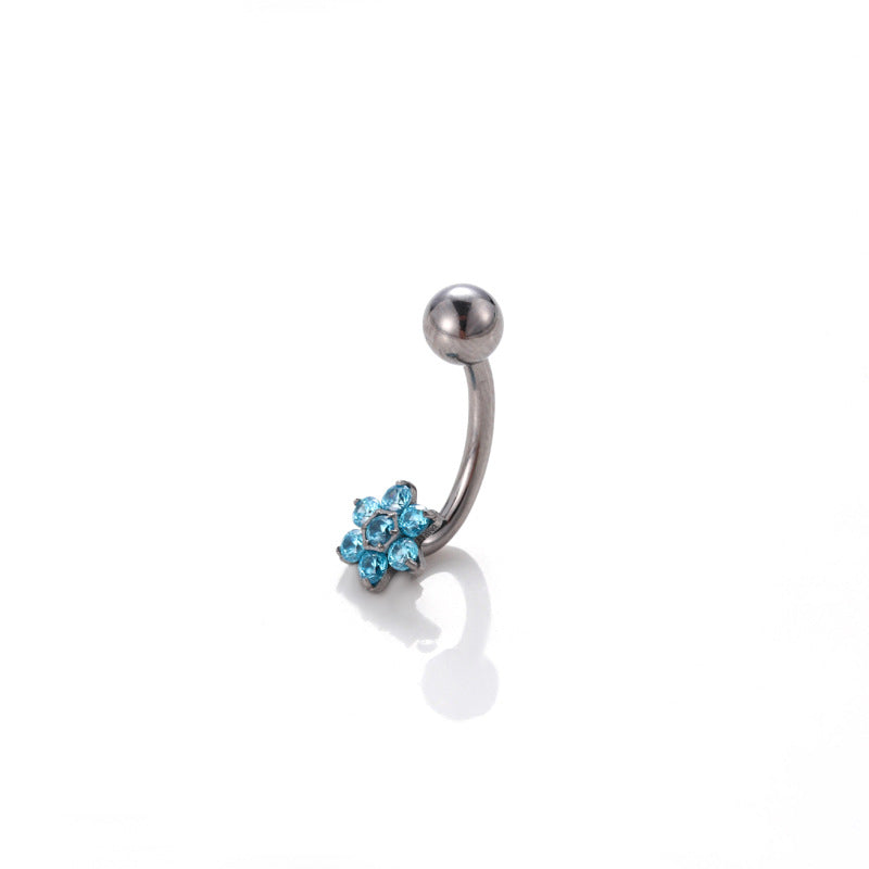 Piercing ombelico fiore zircone