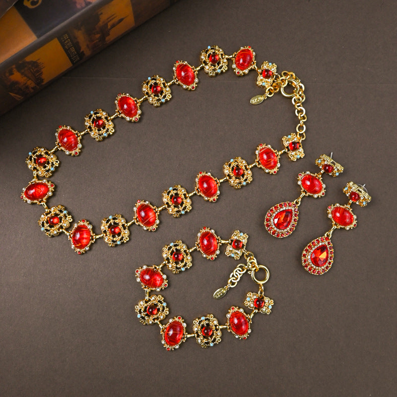 Set collana bracciale orecchini cristallo