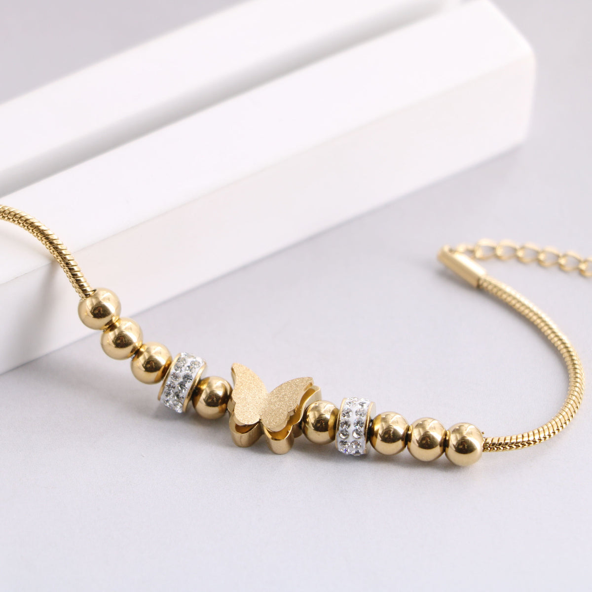 Bracciale farfalla sfere d'acciaio