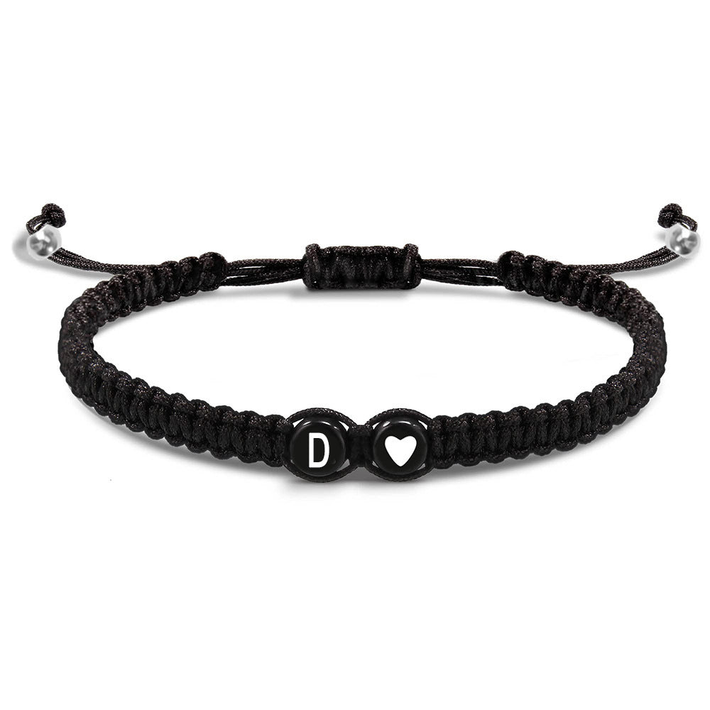 Bracciale intrecciato cuore e lettere