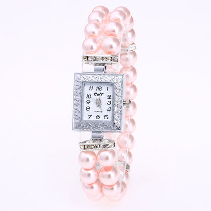 Orologio rettangolare perle