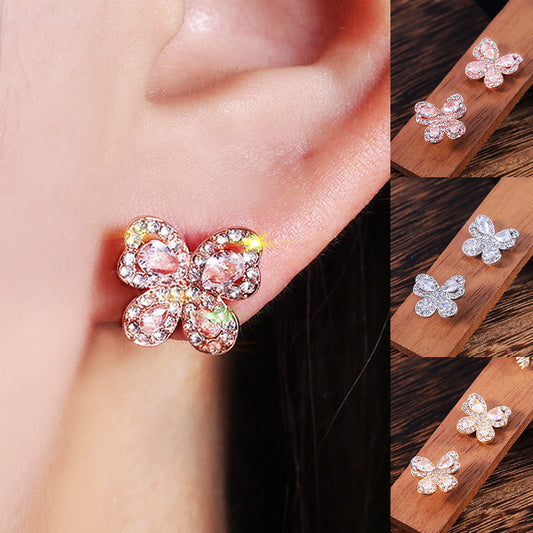 Orecchini farfalla strass da bambina