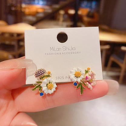 Orecchini fiori dipinti a mano