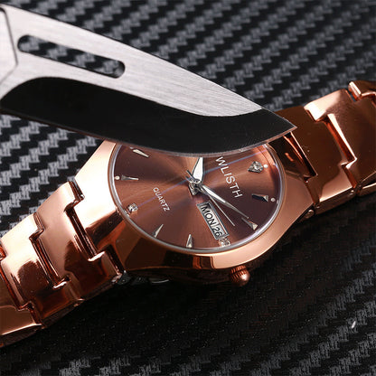 Orologio coppia acciaio luminescente