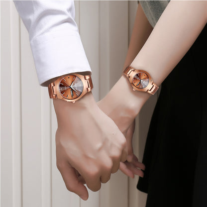 Orologio coppia acciaio luminescente