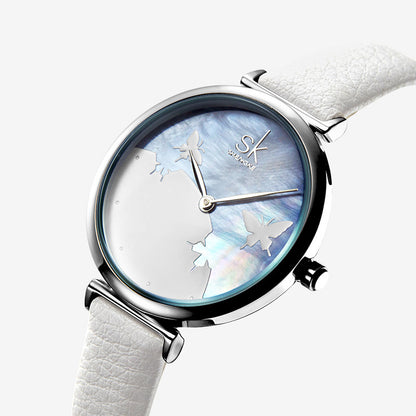 Orologio donna impermeabile con farfalla