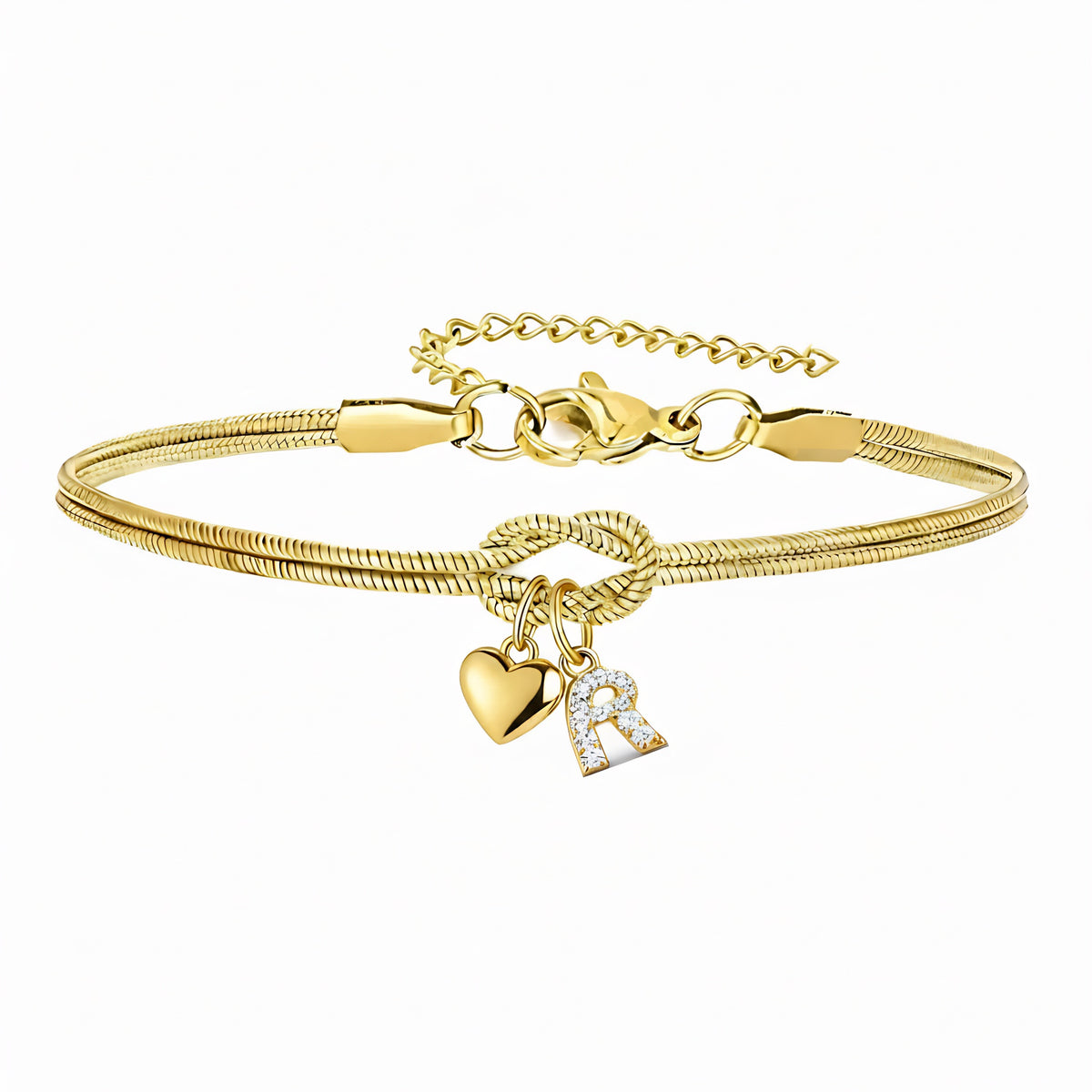 Bracciale Pendente Cuore con Lettere