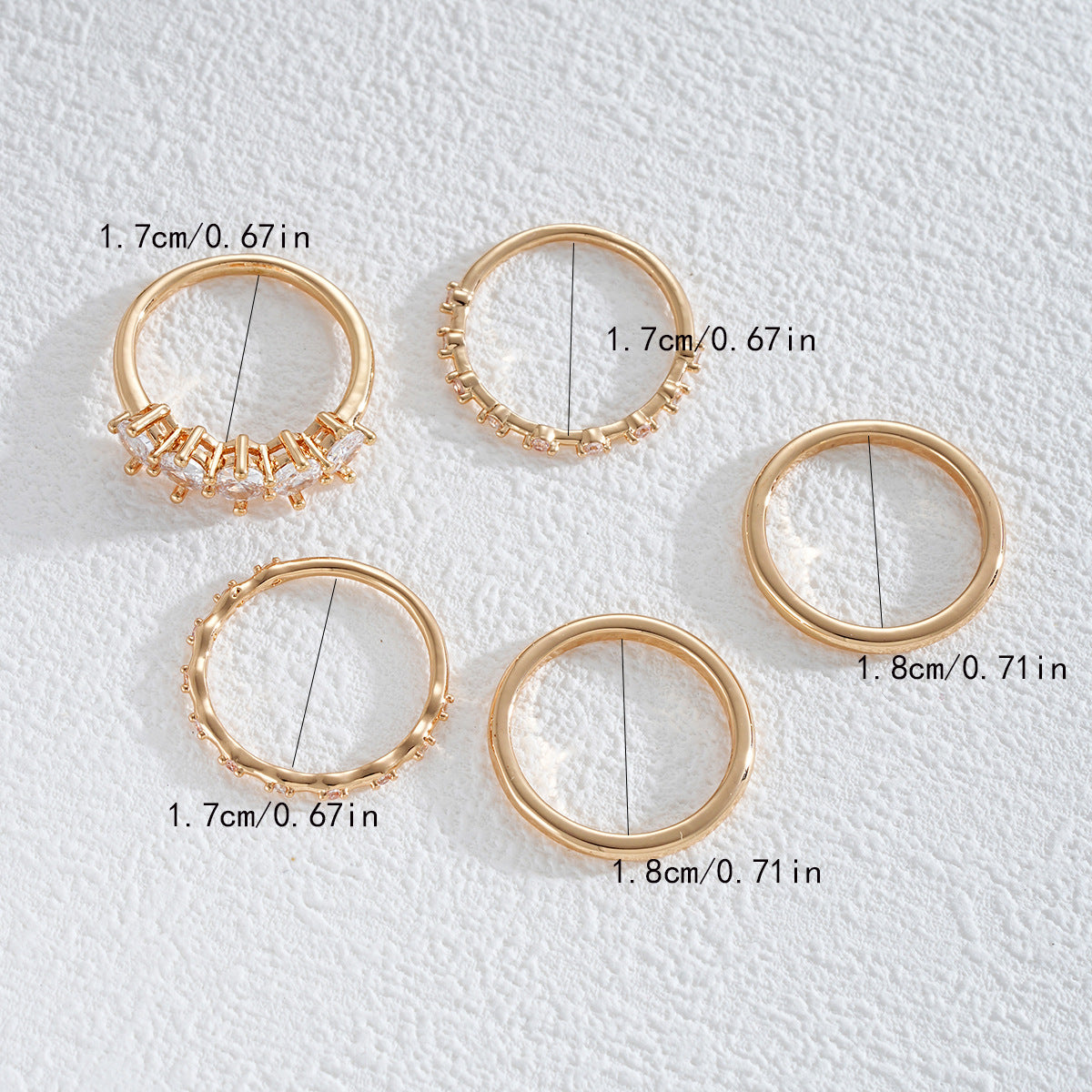 Set 5 anelli impilabili