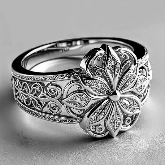 Anello fiore scavato
