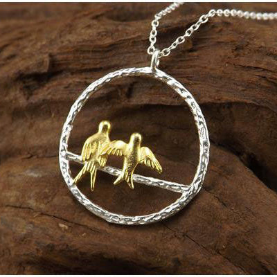 Collana uccello argento