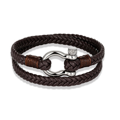 Bracciale pelle ancora