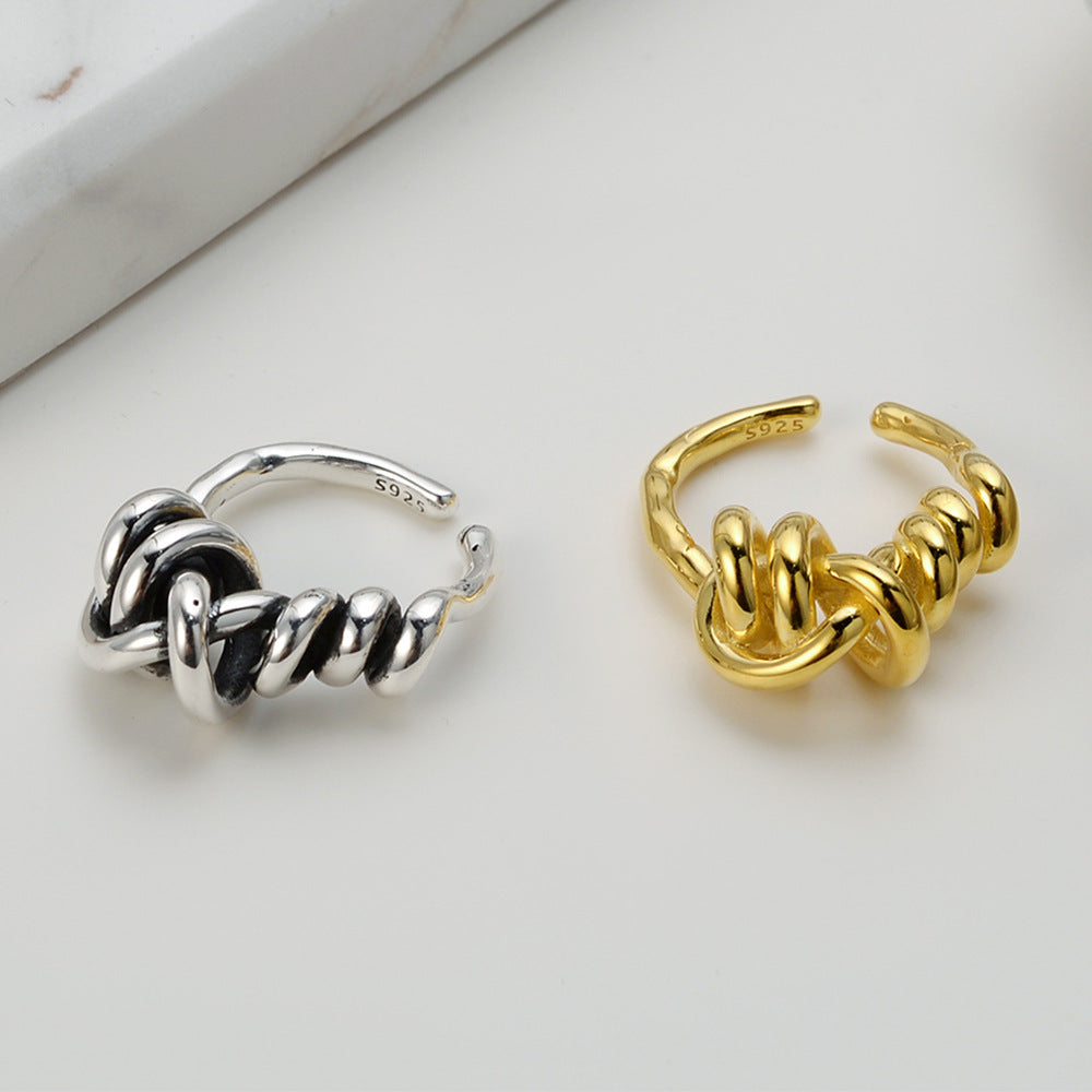 Anello argento giapponese multistrato