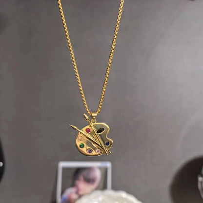 Collana pendente zirconi