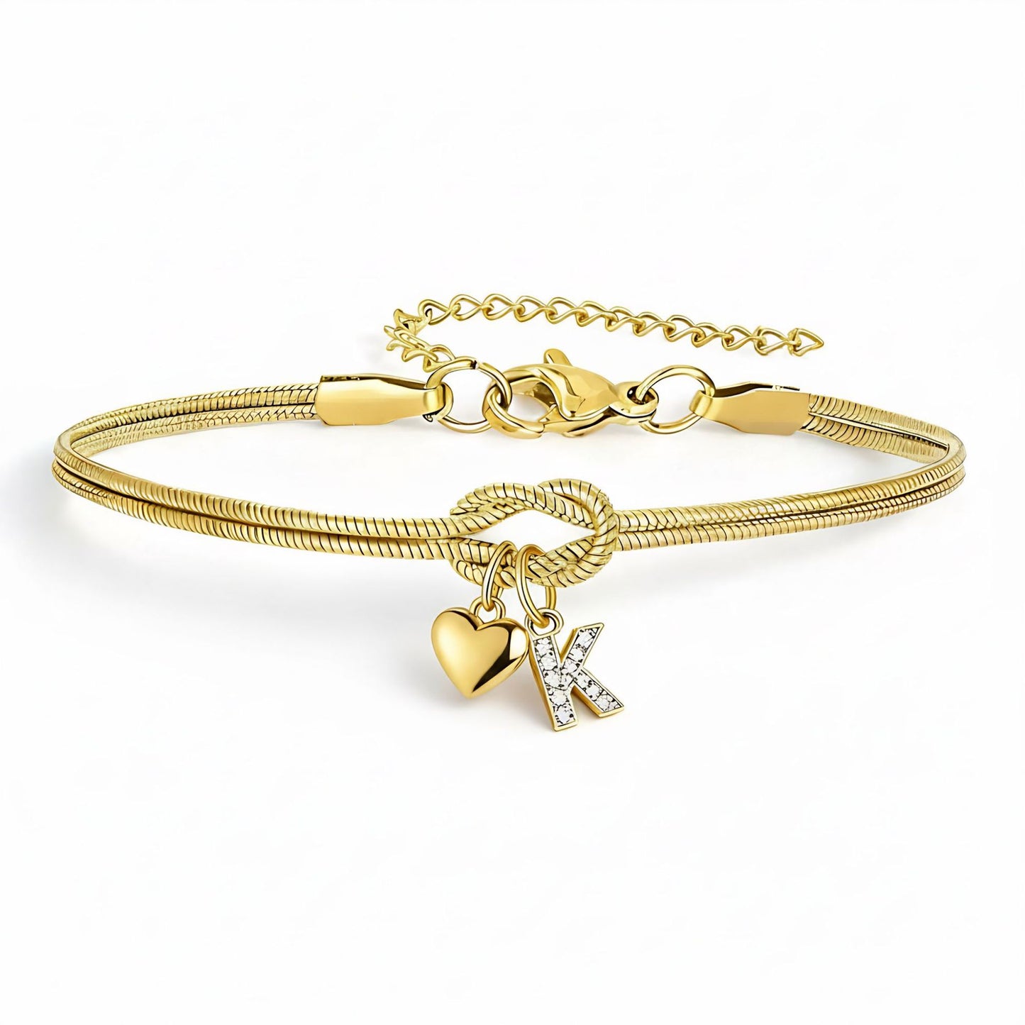 Bracciale Pendente Cuore con Lettere