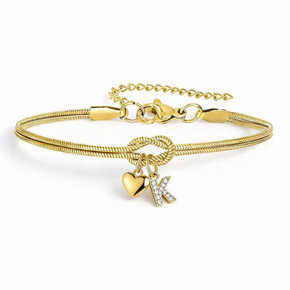 Bracciale Pendente Cuore con Lettere
