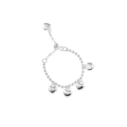 Anello catena cuore argento