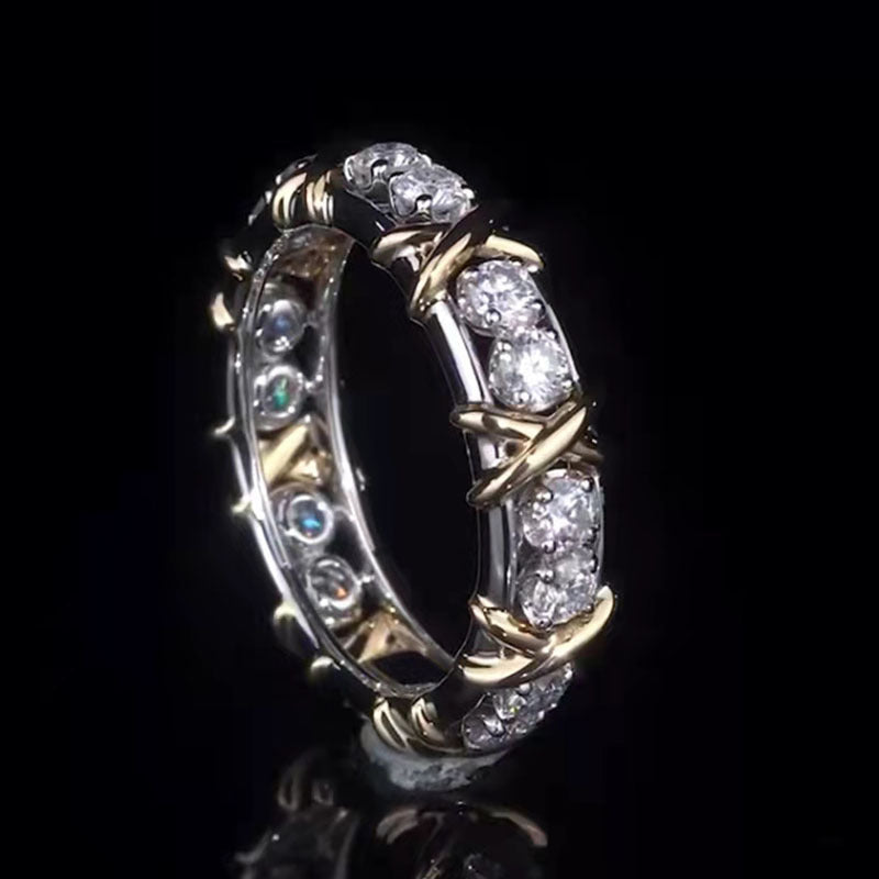 Anello rame zircone color oro