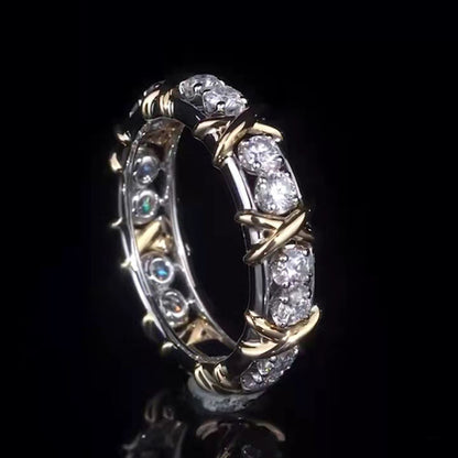 Anello rame zircone color oro