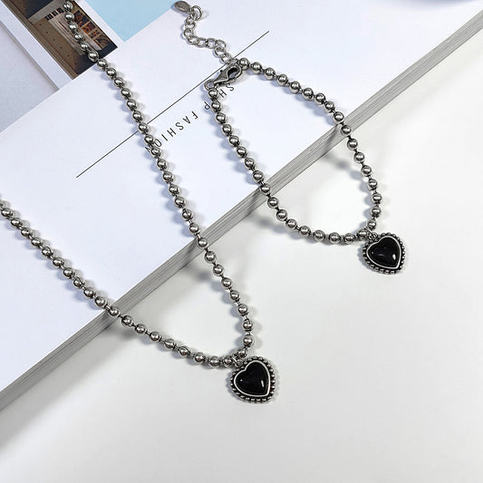 Collana cuore agata color pesca