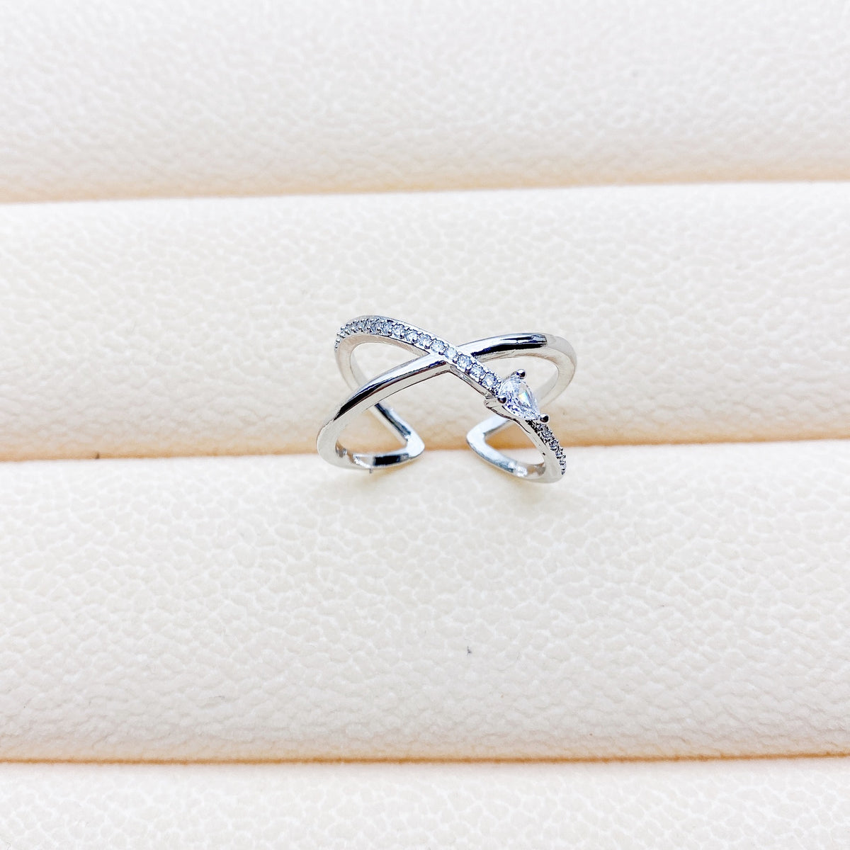 Anello zircone geometrico micro