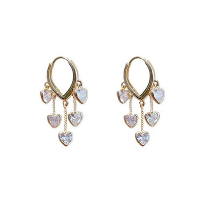 Orecchini cuore con nappa