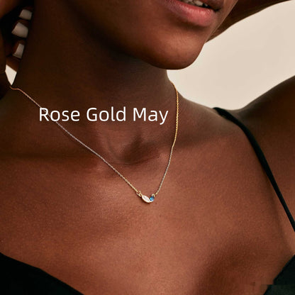 Collana cuore zircone acciaio titanio con pietra natale