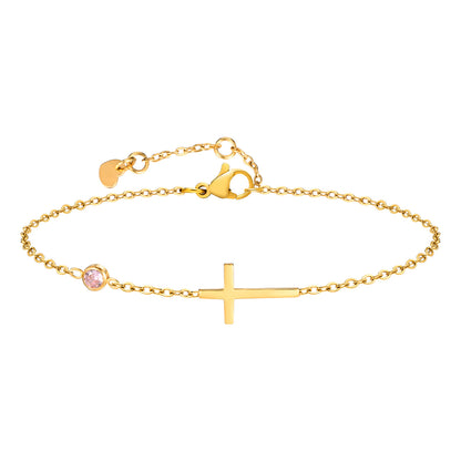 Bracciale croce pietre nascita