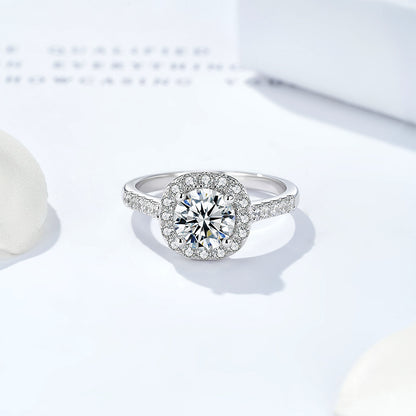 Anello argento moissanite cubica