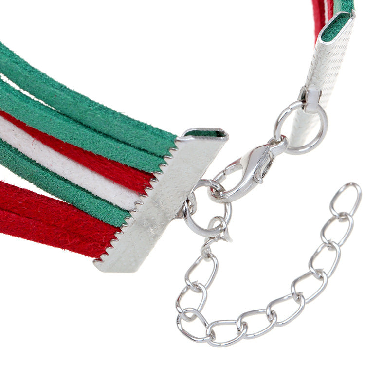 Bracciale intrecciato natalizio