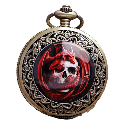 Orologio da tasca teschio ceramica