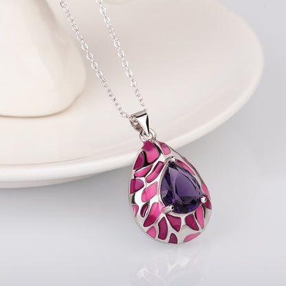 Collana goccia smaltata