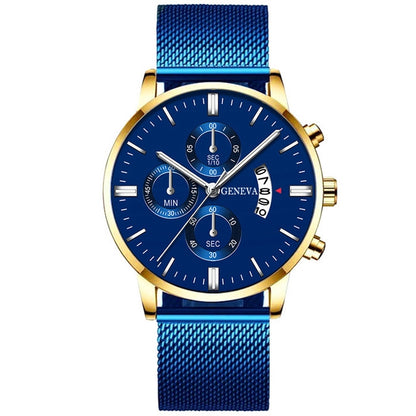 Orologio calendario quarzo mesh