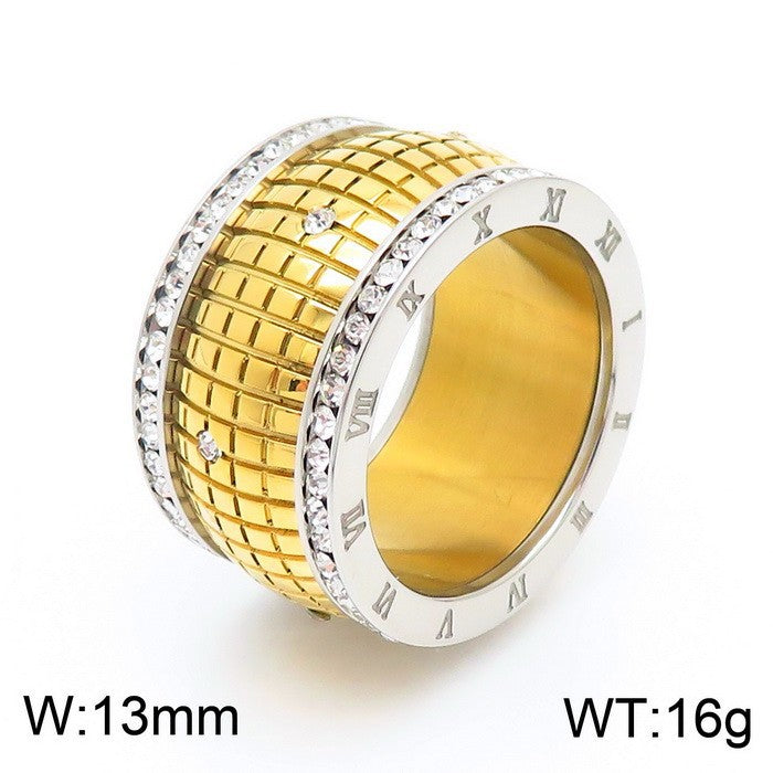Anello Lettera Romana Strass