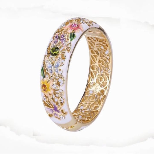 Anello farfalla smaltato multicolore