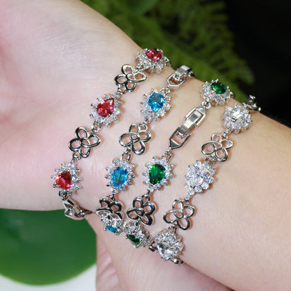 Bracciale placcato oro 18K con zirconi