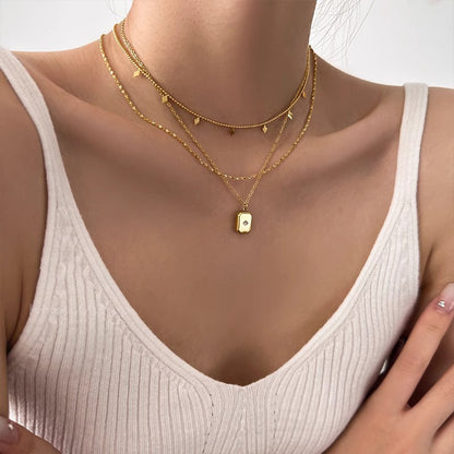 Collana doppio strato paillettes diamante