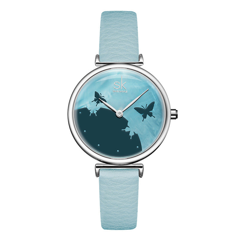 Orologio donna impermeabile con farfalla