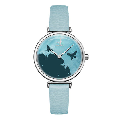 Orologio donna impermeabile con farfalla