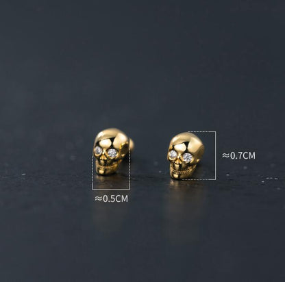 Orecchini teschio argento