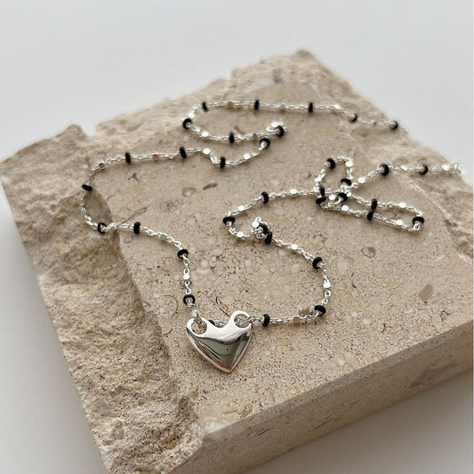 Collana cuore e croce