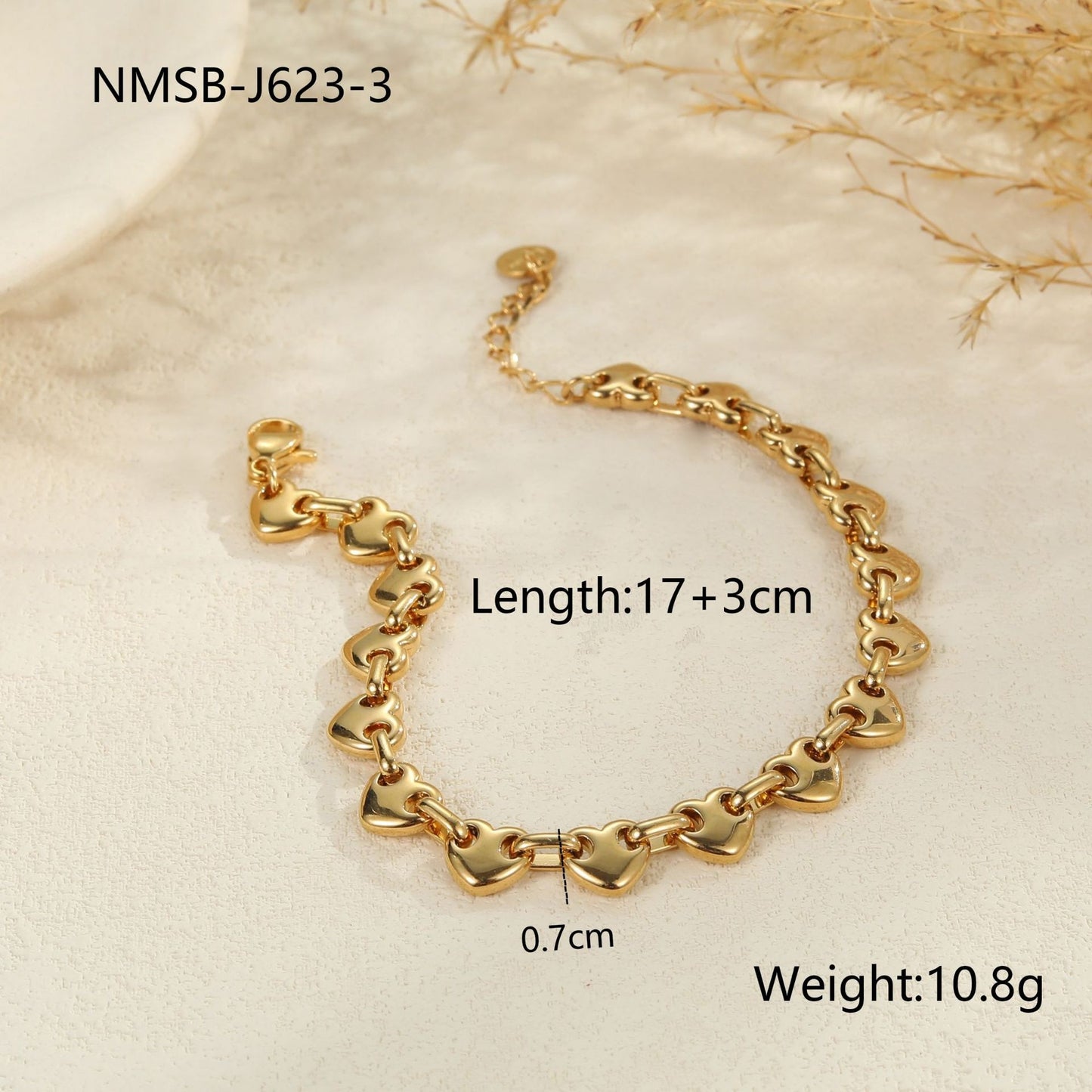 Bracciale cuore traforato resistente