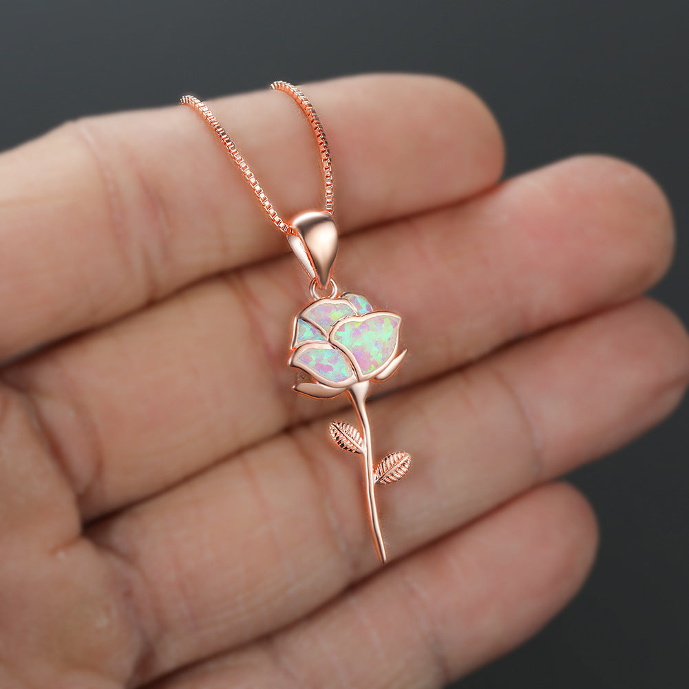 Collana opale rosa