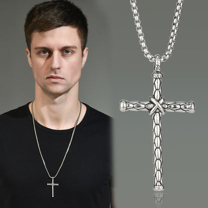 Collana titanio croce portafortuna