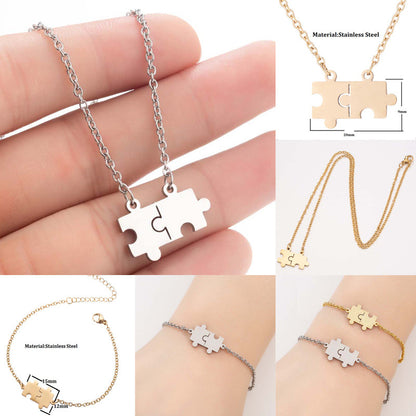 Collana puzzle acciaio