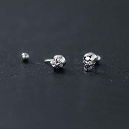 Orecchini teschio argento