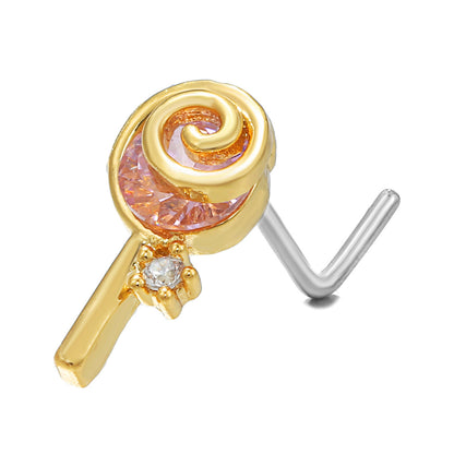 Piercing naso geometrico zircone