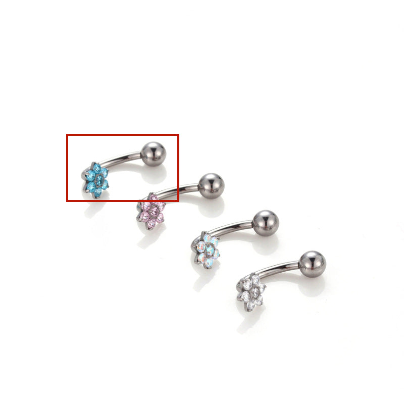 Piercing ombelico fiore zircone
