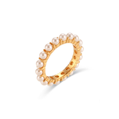 Anello rotondo placcato oro